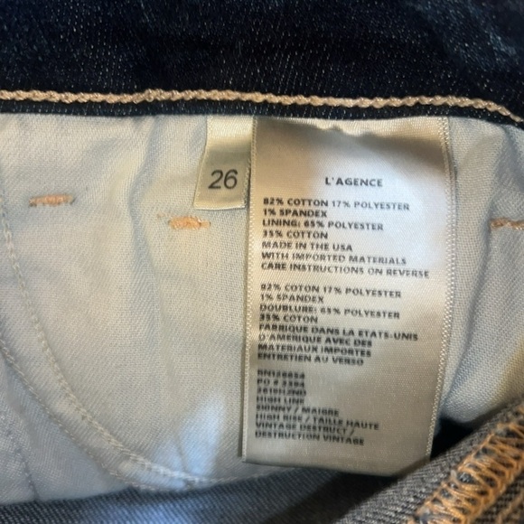 {NWOT L’AGENCE High Rise Maigre Vintage Destruct Luxury High Waist Jeans Size 26 - Picture 9 of 13